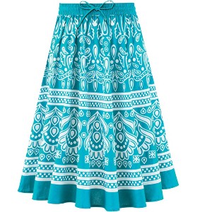 Collections Etc Border Print Pull On Skirt - 1 of 4