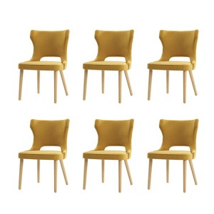 Leticia Mid-century Modern Wingback Dining Chair with Solid Wood Legs Set of 6|ARTFUL LIVING DESIGN - 1 of 4