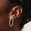 Black Bow Jewelry 2mm Round Hoop Earrings in 14k White Gold, 25mm (1 Inch) - 4 of 4