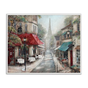 Stupell Industries Parisian City Streets Traditional Countryside Bistro Architecture Framed Giclee Art, White, 20" x 16" - 1 of 4