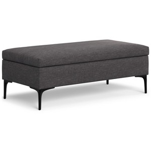 Lilah 48 inch Wide Mid Century Modern Rectangle Large Coffee Table Storage Ottoman with Lift up Lid - 1 of 4