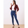 Allegra K Women's 3/4 Ruched Sleeve Shawl Lapel Lightweight Open Front Cardigans - 4 of 4