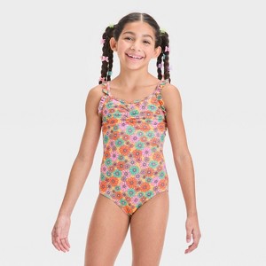 Girls' Floral Treasures One Piece Swimsuit - Cat & Jack™ - 1 of 3