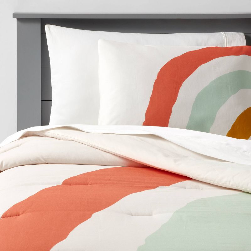 Placed Rainbow Print Kids' Comforter Set - Pillowfort™, 1 of 7
