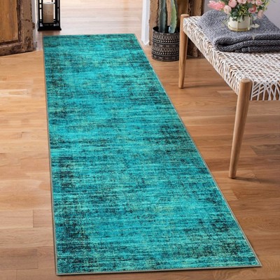 Soft Vintage Distressed Low Pile Washable Large Indoor Area Rug for Living Room Bedroom Dining Room