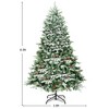 Costway 6.5Ft Pre-lit Snow Flocked Hinged Artificial Christmas Spruce Tree w/ 450 Lights - 4 of 4
