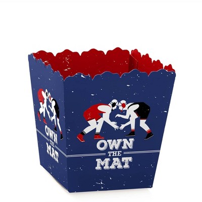 Big Dot of Happiness Own the Mat - Wrestling - Party Mini Favor Boxes - Birthday Party or Wrestler Party Treat Candy Boxes - Set of 12