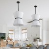 Dewdrop 1-Light Modern Pendant Lamp, Hourglass Fabric Shade Hanging Ceiling Light Fixture for Dining Room Entryway - 4 of 4