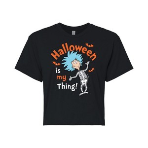 Women's - Dr. Seuss - Halloween Is My Thing Cropped Graphic T-Shirt - 1 of 4