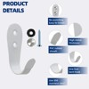 phiestina 5 Large Stainless Steel Hooks, White, for Bathroom, Wardrobe, Bags & Miscellaneous Storage - 4 of 4
