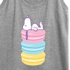 Women's - Peanuts - Snoopy Stacked Macarons Graphic Racerback Tank - 2 of 4