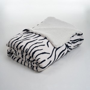 Yorkshire Home Fleece Blanket Sherpa Backing - Zebra Pattern (King), Zebra Print