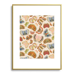 Sewzinski Magic Moths Metal Framed Art Print - Deny Desings - 1 of 3