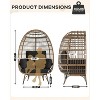 Egg Chair Wicker Outdoor Chairs, Oversize Patio Chair Rattan Lounger Chair w/ 4 Cushions & Steel Frame Stand for Indoor Outdoor Patio Backyard - 2 of 4