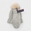 French Connection Women's Cable Knit Hat & Mitten Set with Faux Fur Pom - Winter Warmth Accessories, Soft & Stylish - 2 of 4