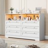 Jojoka Bedroom Dresser with Charging Station and 6 Drawers, LED Light Wood Storage Cabinet for Clothes - 3 of 4