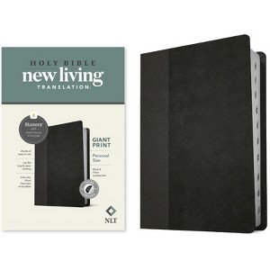 NLT Personal Size Giant Print Bible, Filament Enabled Edition (Red Letter, Leatherlike, Black/Onyx, Indexed) - Large Print (Leather Bound) - 1 of 1