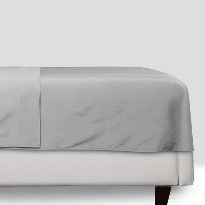 Luxurious Light Gray California King Flat Sheet, 400 Thread Count Cotton