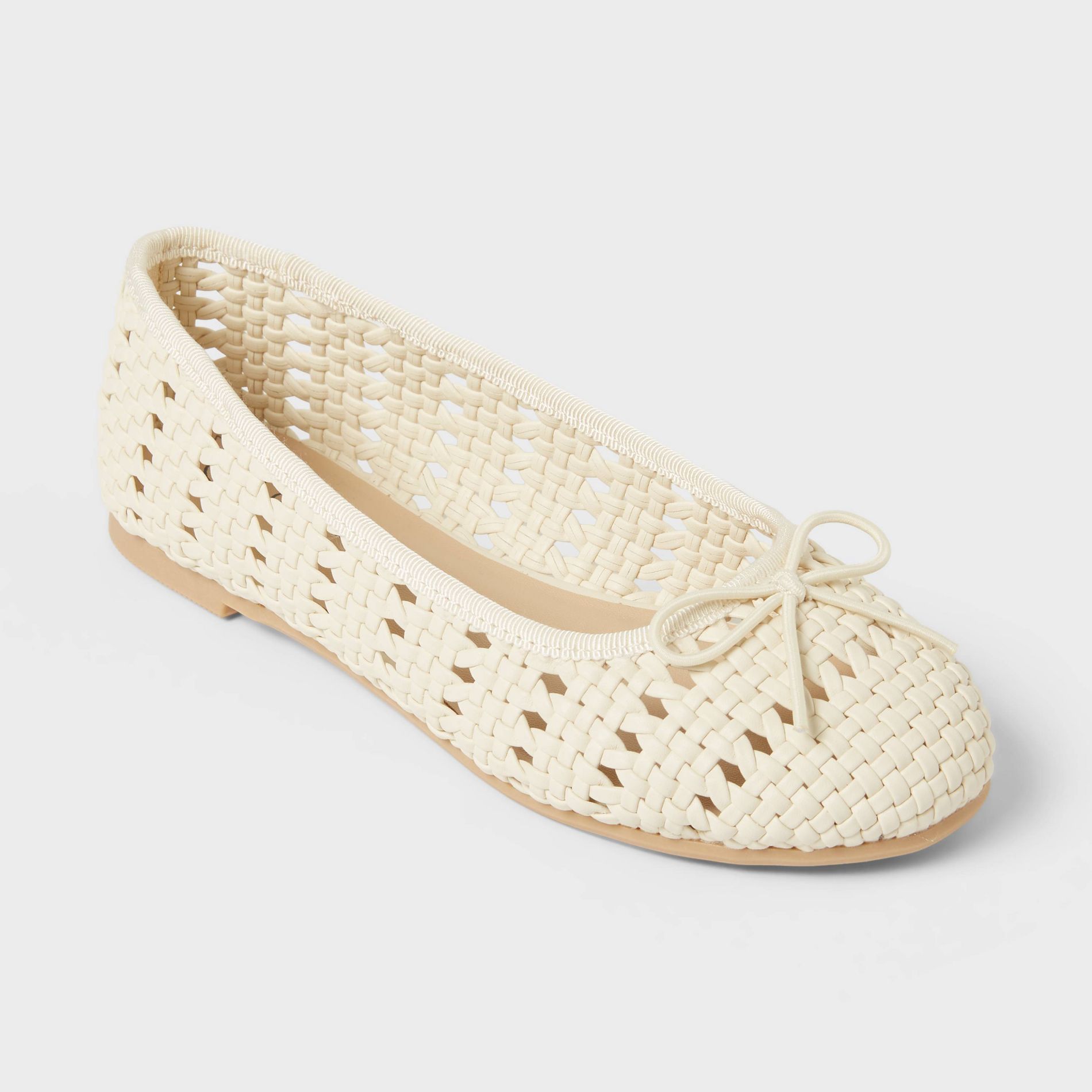 Kids' Doris Woven Ballet Flats - Cat & Jack™ Cream