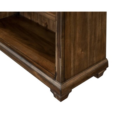 Porter 74" Brown Wood Adjustable Shelves Bookcase