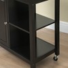 NicBex Mobile Kitchen Island Cart Morden Kitchen Carts on Wheels with Storage, 2 Storage Shelves, 1 Cabinet Door and Drawer for Kitchen, Black - 4 of 4