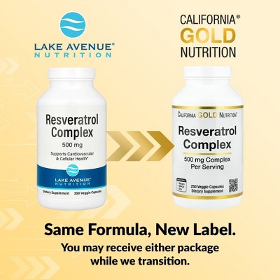 Resveratrol, Antioxidant Complex, Grape Seed Extract, Resveratrol & Red Wine Extract, 500 mg, 250 Veggie Capsules