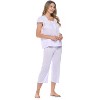 Casual Nights Women's Dot Short Sleeve Capri Pajama Set - 2 of 4