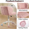 RISOKEYS ‌Office Chair - Faux Fur Makeup Vanity Chair, Adjustable Swivel Desk Chair with Sturdy Metal Base and Colored Wheels,for Home,Office - 2 of 4