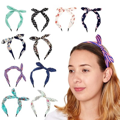 Glamlily 10 Pack Bow Headbands, Twist Knot Fashion Headband for Women, 5.7 x 4.8 in
