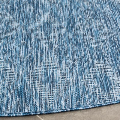 Courtyard CY8522 Power Loomed Indoor and Outdoor Area Rug - Navy/Navy - 5'3" Round - Safavieh