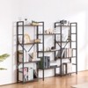 VEVOR Triple Metal Bookshelf, 11-Tier Industrial Bookshelf, Large Rustic Vintage Storage Bookcase with Open Shelves, Freestanding Display Shelving - 2 of 4