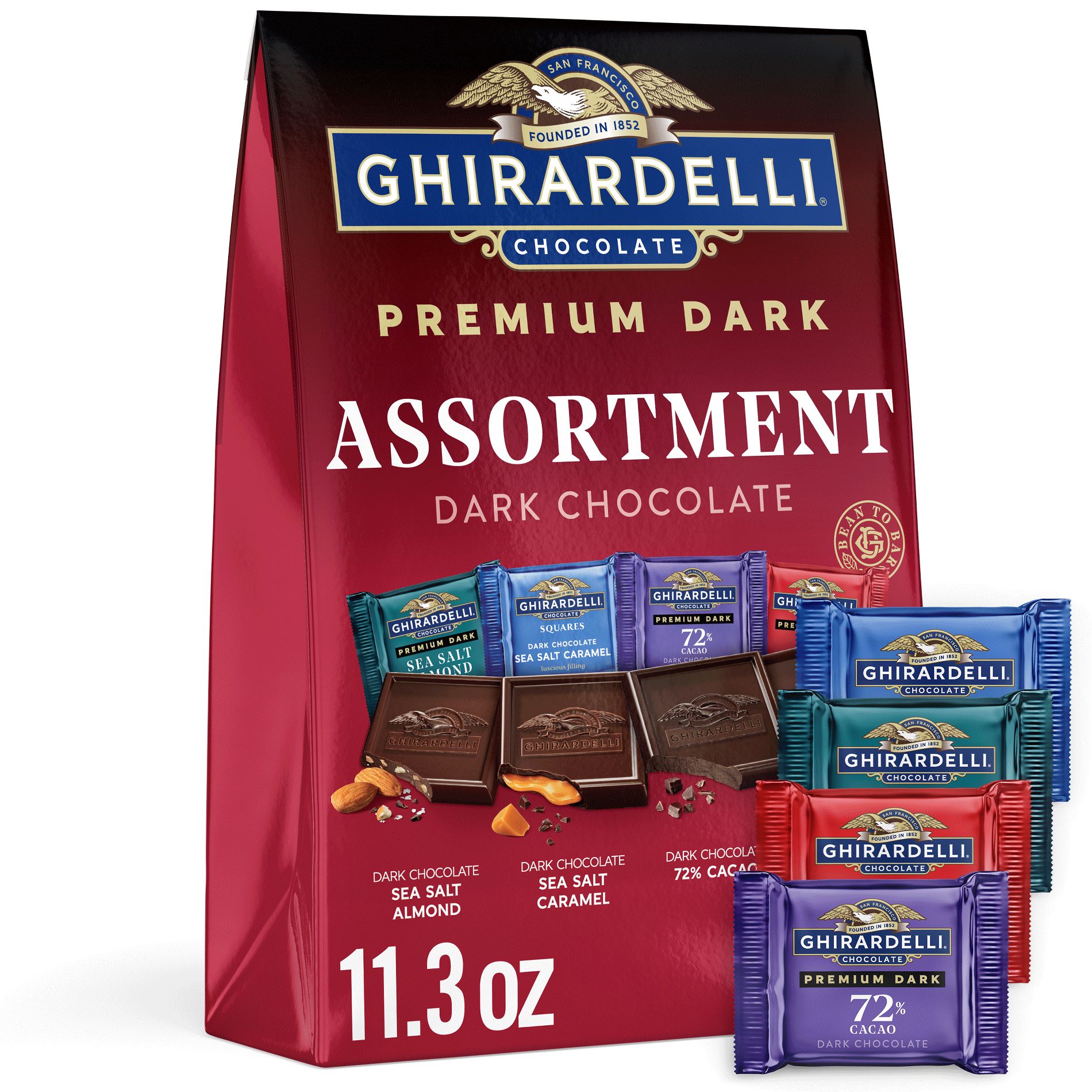 Ghirardelli Dark Square Chocolate Assortment - XL Bag - 11.3oz