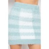 Slickblue Soft Fuzzy Plaid Mini Skirt in Blush Mint Sage With High Waist and Cozy Knit - Blush/Mint Sage, Size S-L - 4 of 4