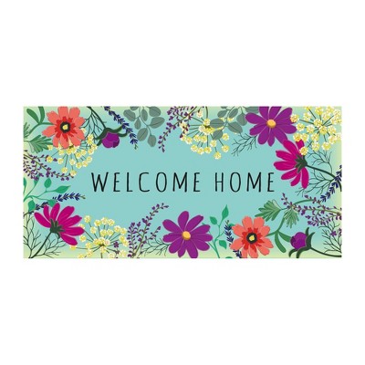 Evergreen Flag Wild Flowers Welcome Sassafras Switch Mat 10 x 22 Inch Interchangeable Door and Floormat for Homes Gardens and Yards