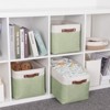 Aoibox Fabric Storage Baskets Organizer for Clothes Toys Shelves Foldable Canvas Bins with Handles Gray Green 3 Pack - 4 of 4