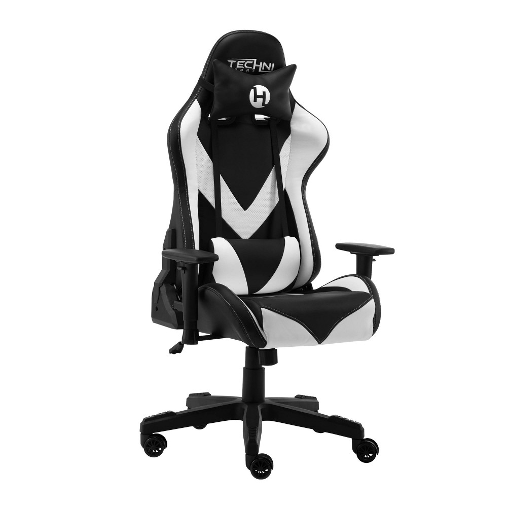 Photos - Computer Chair Office PC Gaming Chair White - Techni Sport: Ergonomic Design, Lumbar & Neck Support, Adjustable Arms
