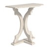 Galano Doynton 23.6 in. W 22.8 in. H Half Moon Solid Wood Side Table in White and Oak, White, Oak - 3 of 4