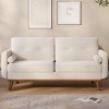 65" Loveseat Sofa, Mid Century Modern Couch Comfy Love Seat Couches, 2 Seater Deep Seat Couch Linen Upholstered Couches for Bedroom Small Space - 3 of 4