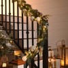 MOEPISY 9 Feet Pre-Lit Christmas Garland with Light for Mantle, Lighted Outdoor Xmas Garland with White Gold Ball Ribbon - 2 of 4