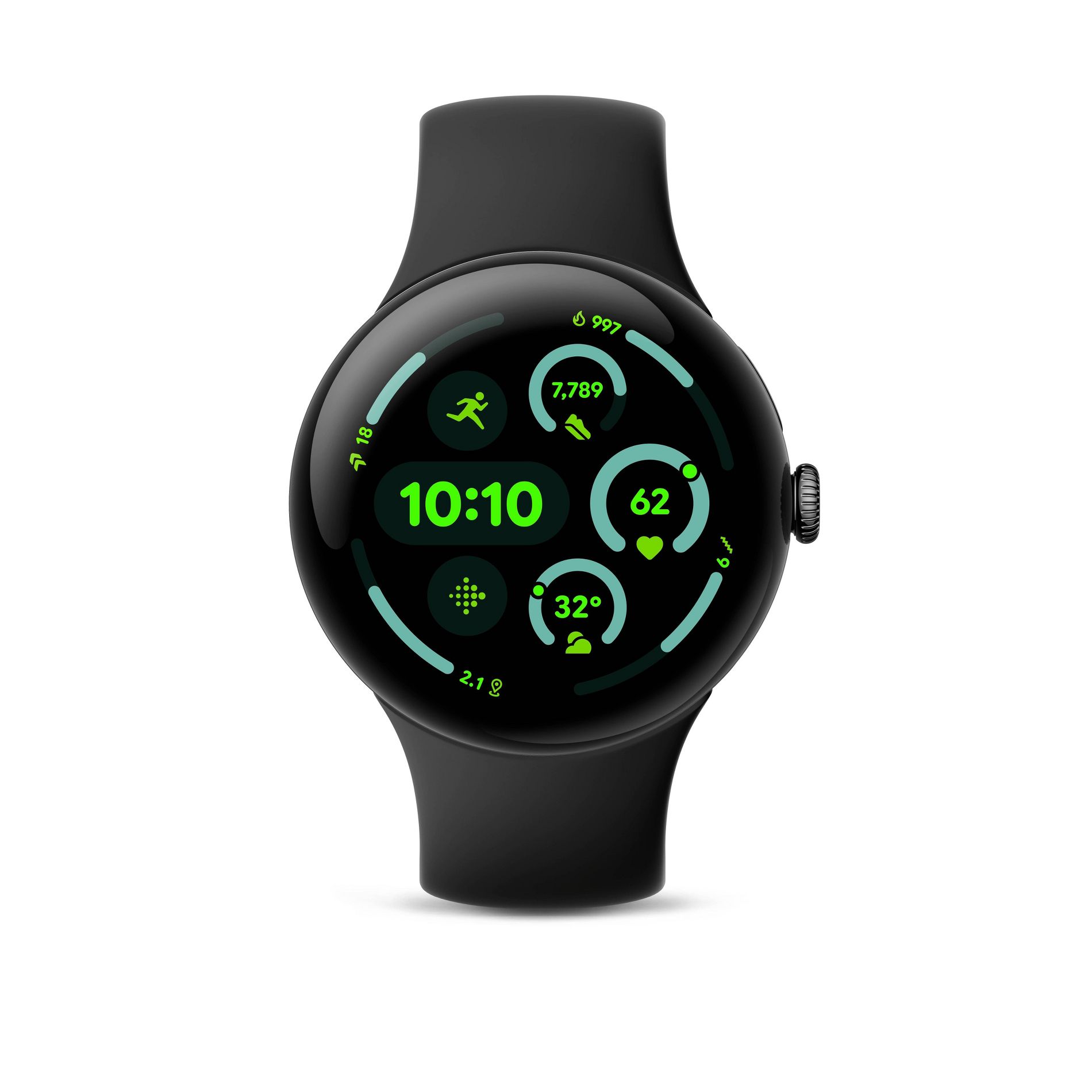 Google Pixel Watch 3 (45mm) - Wifi - Matte Black Aluminum Case - Obsidian Band