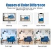 Tangkula Modern Upholstered Accent Chair Linen Fabric Single Sofa with Rubber Wood Leg Grey/ Blue - 3 of 4
