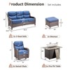 Gymojoy 6 Pieces Outdoor 6 Inch Sofa Swivel Chair Ottoman with Fire Pit Table - 2 of 4