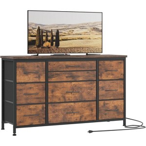 10-Drawer Dresser & TV Stand with Power Outlet, Bedroom Storage with Metal Frame for 55'' TV, Entryway, Closet - 1 of 4