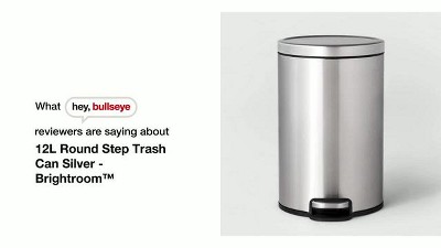 12L Round Step Trash Can Silver - Brightroom™