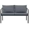 vidaXL Sofa Dark Grey Frame, Light Grey Cushions Aluminum, 100% Polyester - 2 of 2