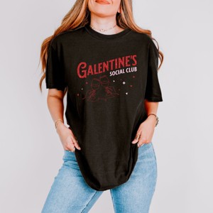 Galentine's Social Club Glitter - Women's Garment Dyed Graphic T-Shirt - 1 of 4