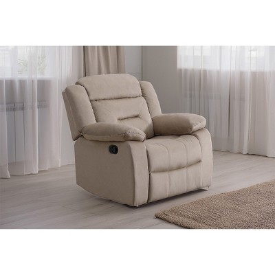 Velvet Manual Recliner Chair with Pillow Top Arms & Cushion Back