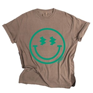 Simply Sage Market S.W.Smiley Smiley Face Outline Puff Print Garment Dyed Tee - 1 of 4