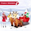 Angel Sar 7.2ft Christmas Inflatable Santa Sled with Reindeer, LED Light-Up Outdoor Yard Decoration, Waterproof Blow-Up for Holiday Party, Lawn - 3 of 4