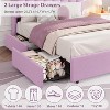 TackView Bed Frame with Storage Headboard,Boucle Upholstered Platform Bed with 2 Drawers, Chic Wavy Headboard with Bookcase, No Box Spring Needed - 4 of 4
